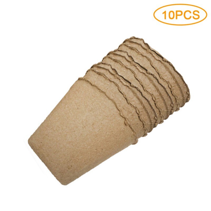 Round Peat Pots Biodegradable Plant Seedling Starters CupsHerb Seed Nursery Tray Planting Tools for Garden Flowers: B-10pcs
