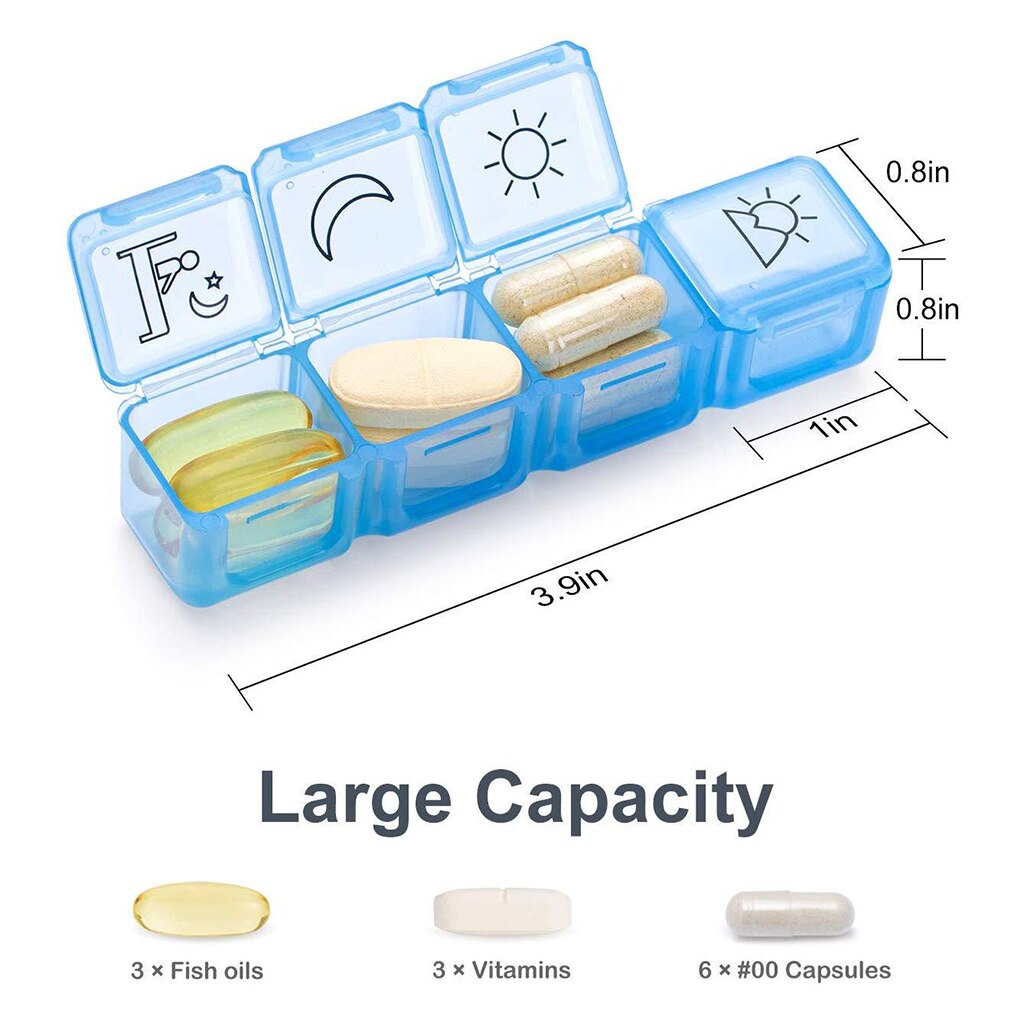 28 Slots 7 Day Pill Medication Dispenser Organizer Box For Vitamins