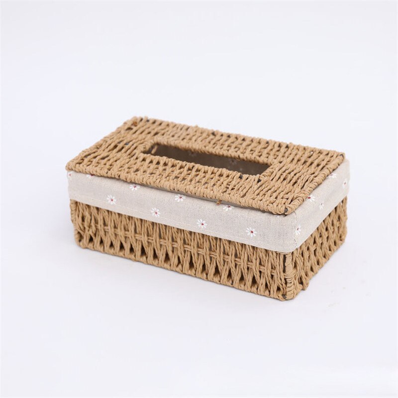 1Pc Handmade Bamboo Weave Tissue Box Household Paper Storage Basket Home Decoration: Style1
