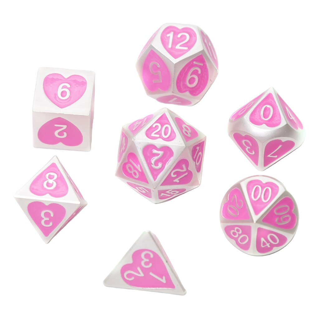 7 Stks/set Solide Metalen Multi Side Cijfer D4 D6 D8 D10 D12 D20 Board Game Dice Set Voor Party Casino board Game: 04