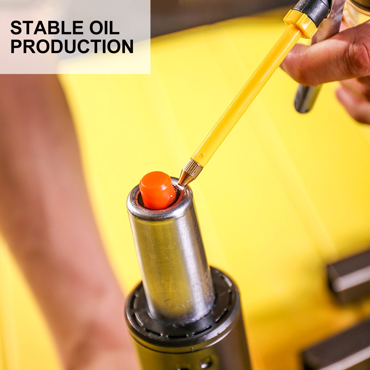 2 Pcs 250ml High Pressure Oil Pot Pump Oil Can Aluminium Oiler(Yellow)