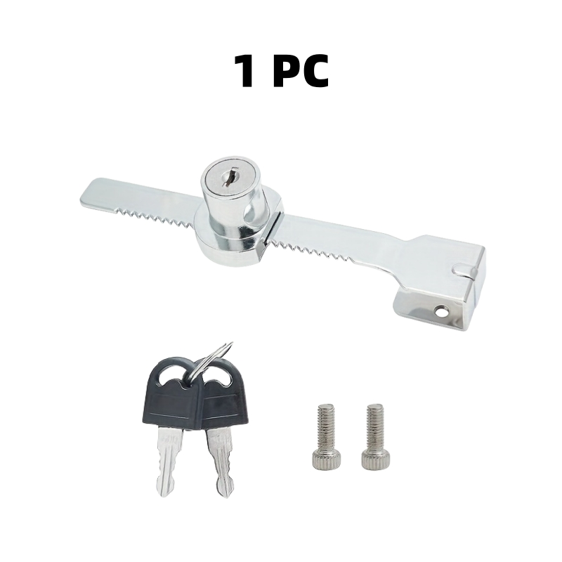 1-5Pcs Sliding Glass Door Lock With Key, Showcase With Chrome Finish, Security Slide Case, Proof Safety Cabinet Glass Doors Lock: Yellow