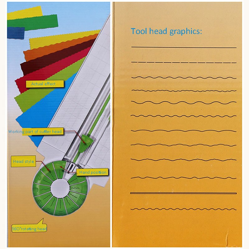 Multifunctionele Papier Cutter Rillen Machine 360-Graden Roterende Snijkop 12 Soorten Randen Voor Hand-snijden Kaart Art Gereedschap
