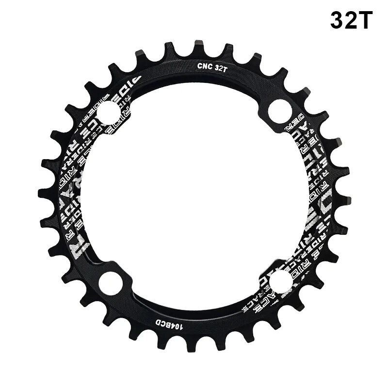 Plato de manivela de bicicleta RIDERACE 104BCD forma redonda estrecho ancho 32T/34T/36T/38T platos y bielas de bicicleta de montaña placa única: Blanco