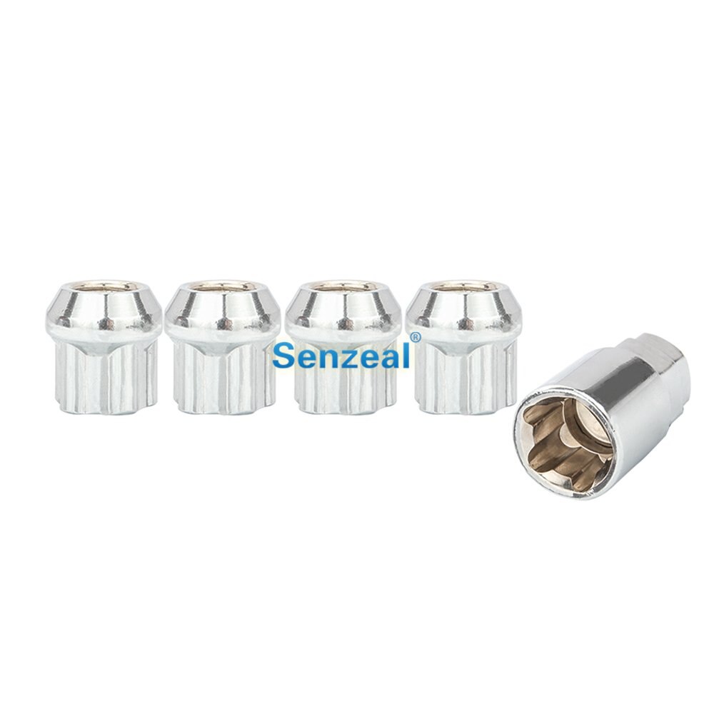 SENZEAL Universal Car Wheel Nut Anti-theft Wheel Lock Nuts M12x1.25 M12x1.5 Strong Durable Alloy Steel 4x Wheel Nut And 1x Screw