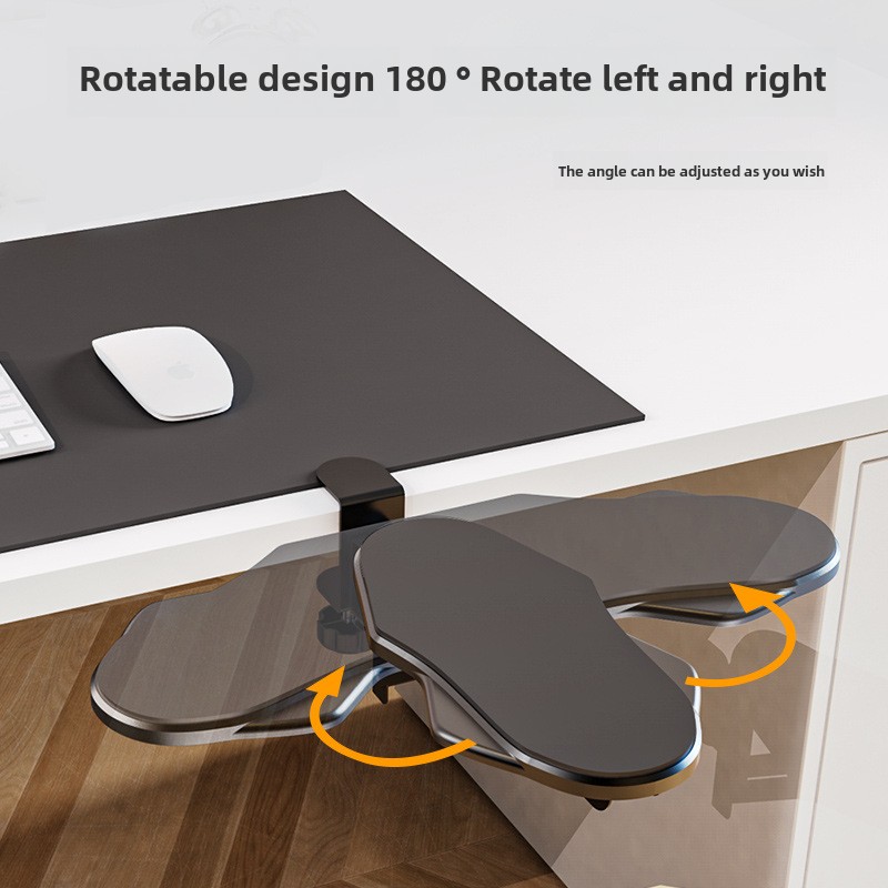 Computer Desk Arm Rest Pad Foldable Ergonomic Wrist Rest Support for Keyboard Armrest Extender Rotating Mouse Pad Holder Rack