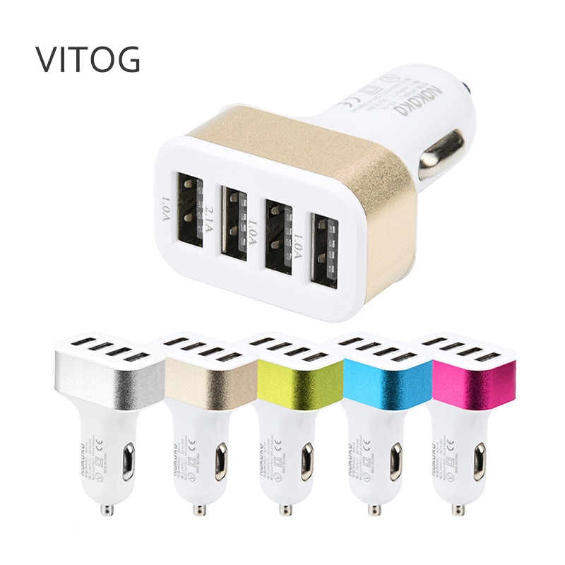 USB Car Charger 4 Port Phone Charger Adapter Socket 2A 2.1A 1A Car Styling 3 USB Charger Universal for Mobile Phone Pad Chargers