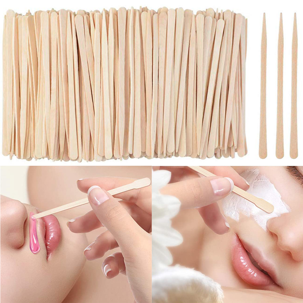 200/400 Uds palitos de cera cara suave cejas espátulas de cera aplicador de depilación de madera desechable espátulas herramienta de belleza corporal
