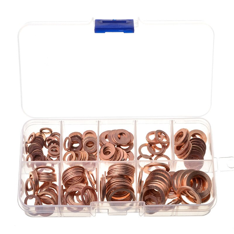 600Pcs 12 Maten Rood Staal Papier Fiber Platte Washer Kit Isolatie Wasmachine Pakking Nut & Bolt Set Platte Ring seal Assortiment Kit: B-2