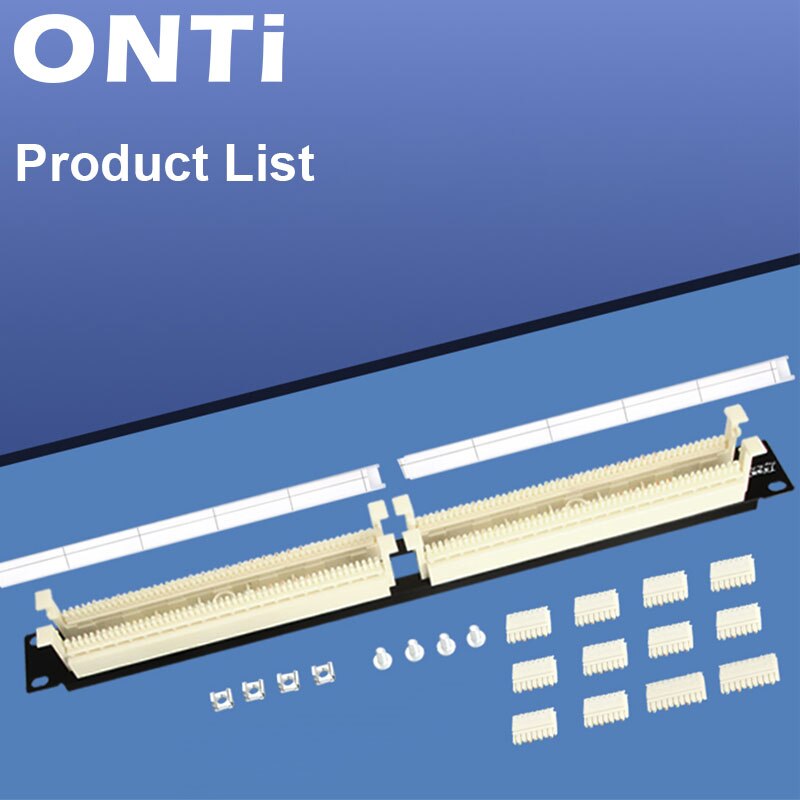 ONTi 19" Cabinet Rack 100pairs Telephone Module 110 Distribution Frame RJ11 Voice 4C 2C Cable 110 Telephone Patch Panel