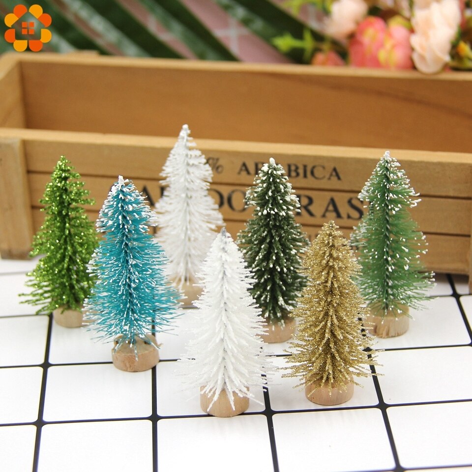 10 stks/partij 6 CM Kerst Bomen Kleine Pine Bomen Mini Bomen Geplaatst In De Desktop Thuis Kerst Decoratie Kinderen levert