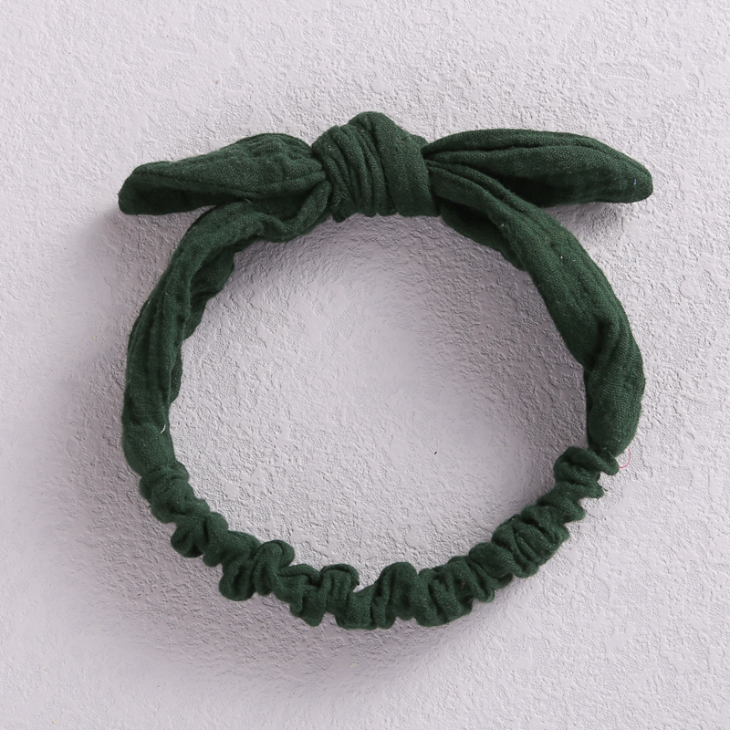 Cintas elásticas para el pelo para bebé, diadema de lino y algodón para niña, accesorios para el cabello con nudo, turbante con orejas de conejo para niño pequeño, lazos de Playa suaves: 11