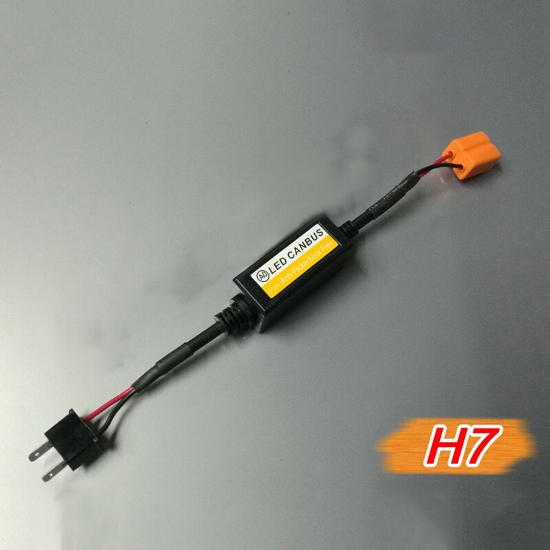 Universal  h1/h3 h4 h7 h8 h9 9005/9006/9012 anti-flimmer can-bus frontlight led decoder canceller feilfri motstandsbeskyttelse: H7