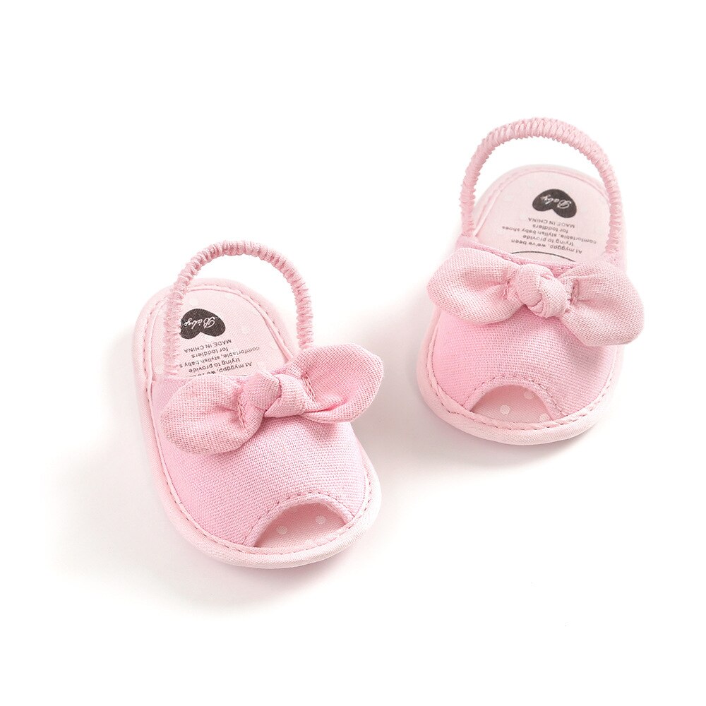 Sommersandalen für babys und kleinkinder, niedliche schleife, prinzessinnen-Entwurf, weich, atmungsaktiv, erste lauflernhilfen: Rosa / 7-12 monate