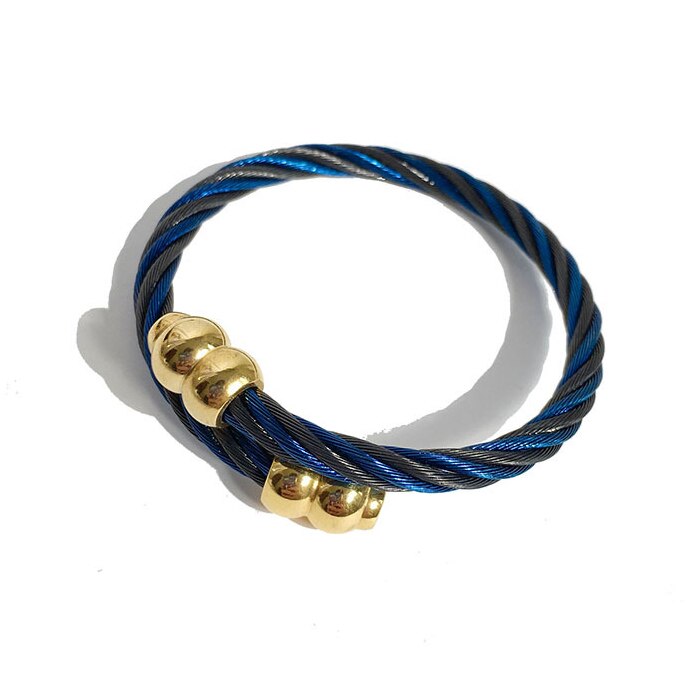 Stainless Steel Bracelets Bangles Jewelry Silver Gold Plated Crystal Cuff Bangle Bracelet Wrist Bracelet Jewelry for Women: Gold Black Blue