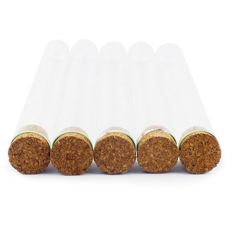 Tubos de ensaio de vidro de alta qualidade com rolha e 1 escova, 80ml, 25x200mm