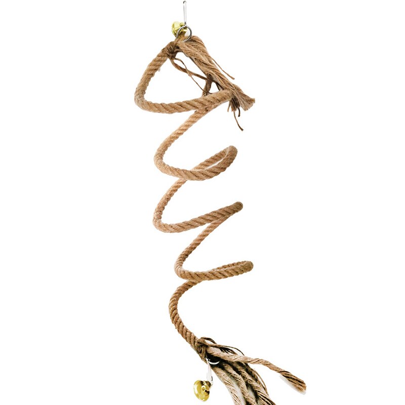 Cuerda de pie para loros, juguete para mascotas de 100/150/200 cm, jaula de pájaros, juguete de decoración, cuerda de mascar, jaula para pájaros, campana de cuerda