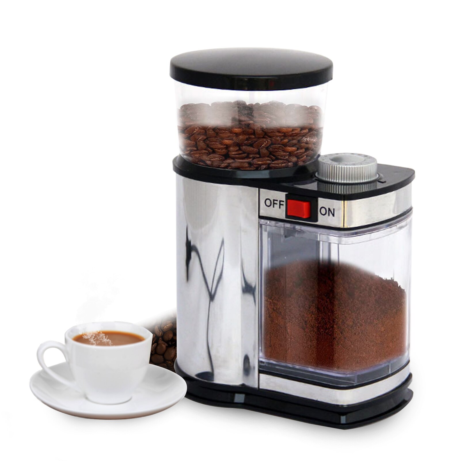 120W Koffiemolen Rvs Bean Molen 9 Grind Niveaus Automatische Koffie Slijpmachine Elektrische Bean Grinder Voor Thuis