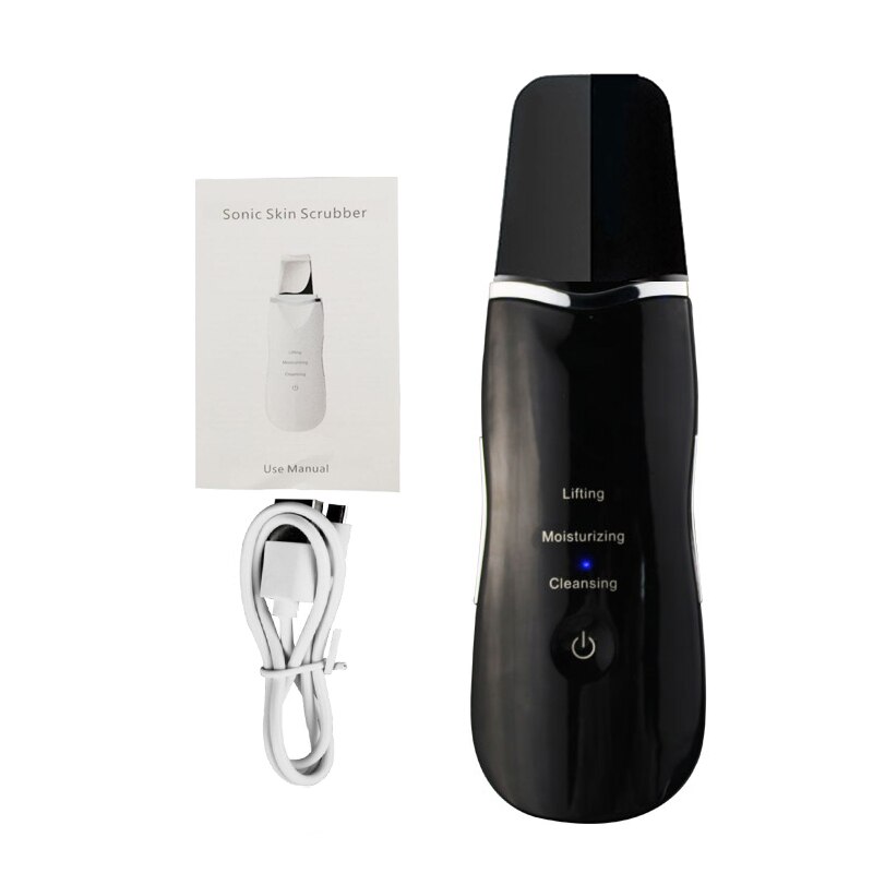 Ultrasuoni pulizia del viso lavasciuga della pelle peeling della pelle del viso rimozione di punti neri detergente per pori lavasciuga per il viso rimovibile de espinillas: nessuna scatola nero