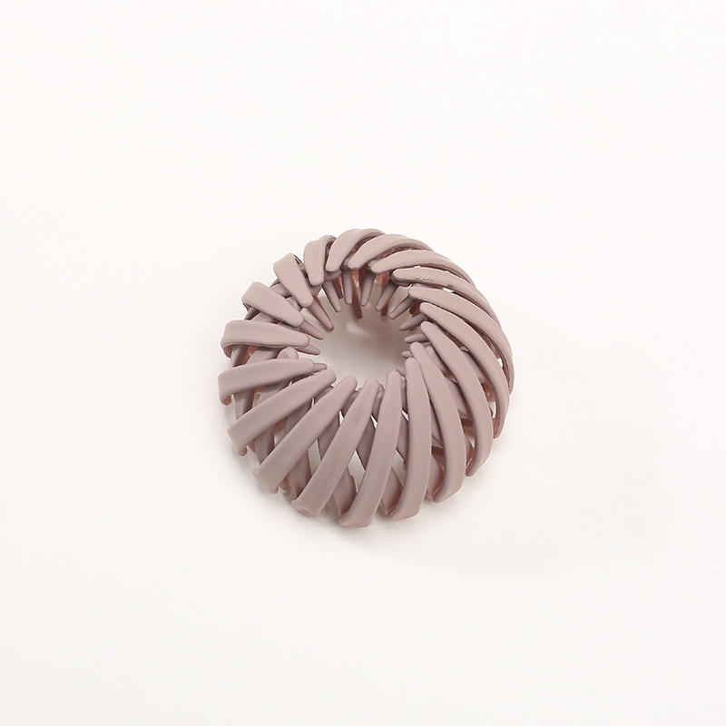 1 st Vrouwen Paardenstaart Haar Ringen Clips Vogelnest Vormige Haar Haarspeld Eenvoudige Magic Lui Braider Tool Haar Styling Accessoires: Roze
