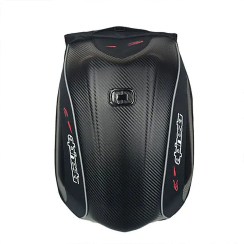 48L Expandable Waterproof Motorcycle Hard shell backpacks MX Motocross carbon fiber backpack Moto Racing bags Computer bag LOGO: PEACOCK BLUE