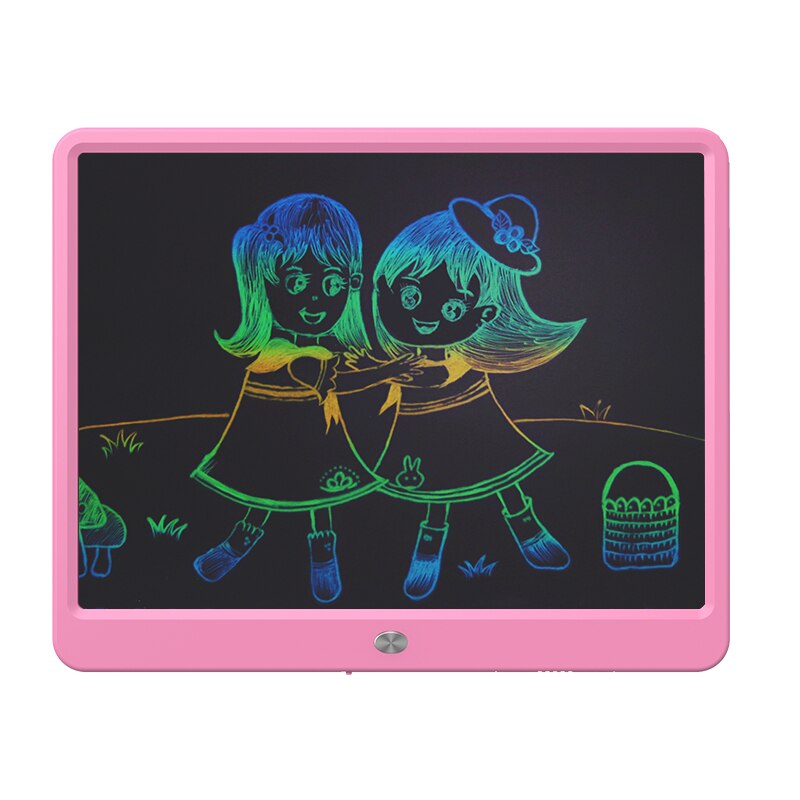 LCD Writing Tablet 15 Inch Drawing Handwriting Pad Message Graphics Board Kids Writing Board Lock Key One-Click Clear Child: 15 Inch Color Pink