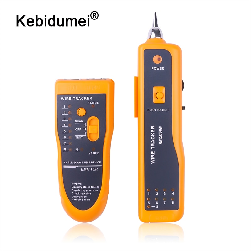 Kebidumei-probador de Cable de red LAN, rastreador de Cable telefónico, rastreador de tono para STP UTP Cat5 Cat6 RJ45 RJ11, buscador de línea