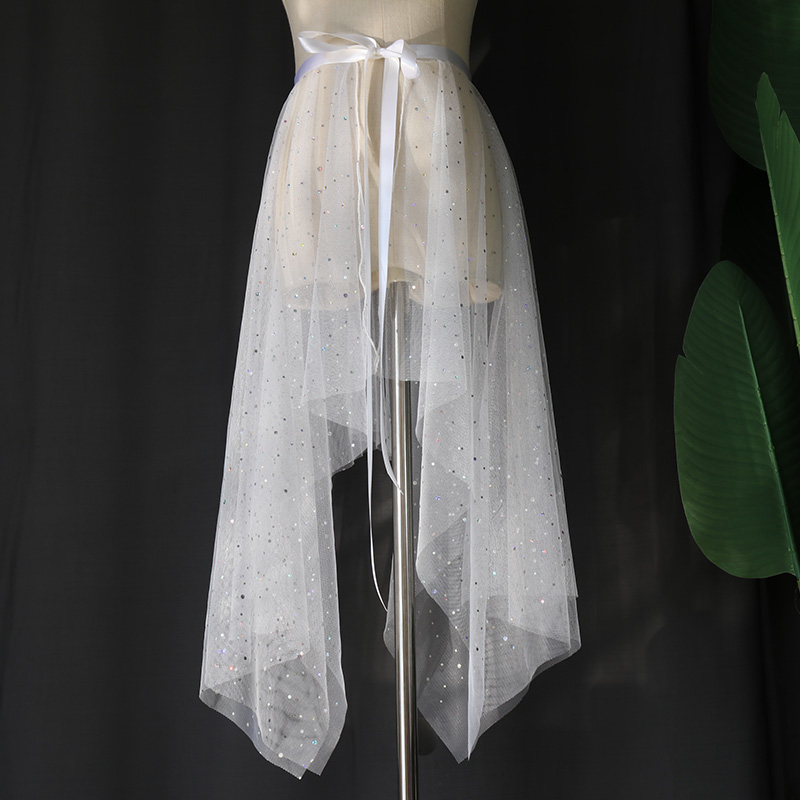 Gonna da donna in rete con stelle a rete glitter irregolari Gonna da balletto monopezzo Gonna lunga in tulle a vita alta Spettacolo di danza cosplay