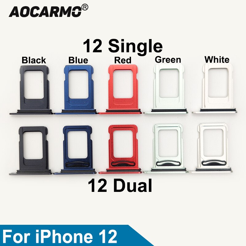 Aocarmo Dual Sim Lade Voor Iphone 12 Enkele Sim Card Slot Houder Vervanging Deel