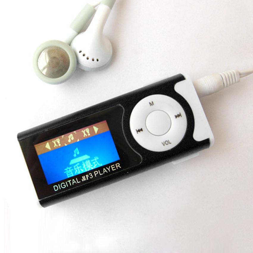 Mp3-speler Ondersteuning 16 GB Micro SD Tf-kaart USB Clip Mini LED Draagbare LCD Voor Muziek Play Apr 4: Zwart