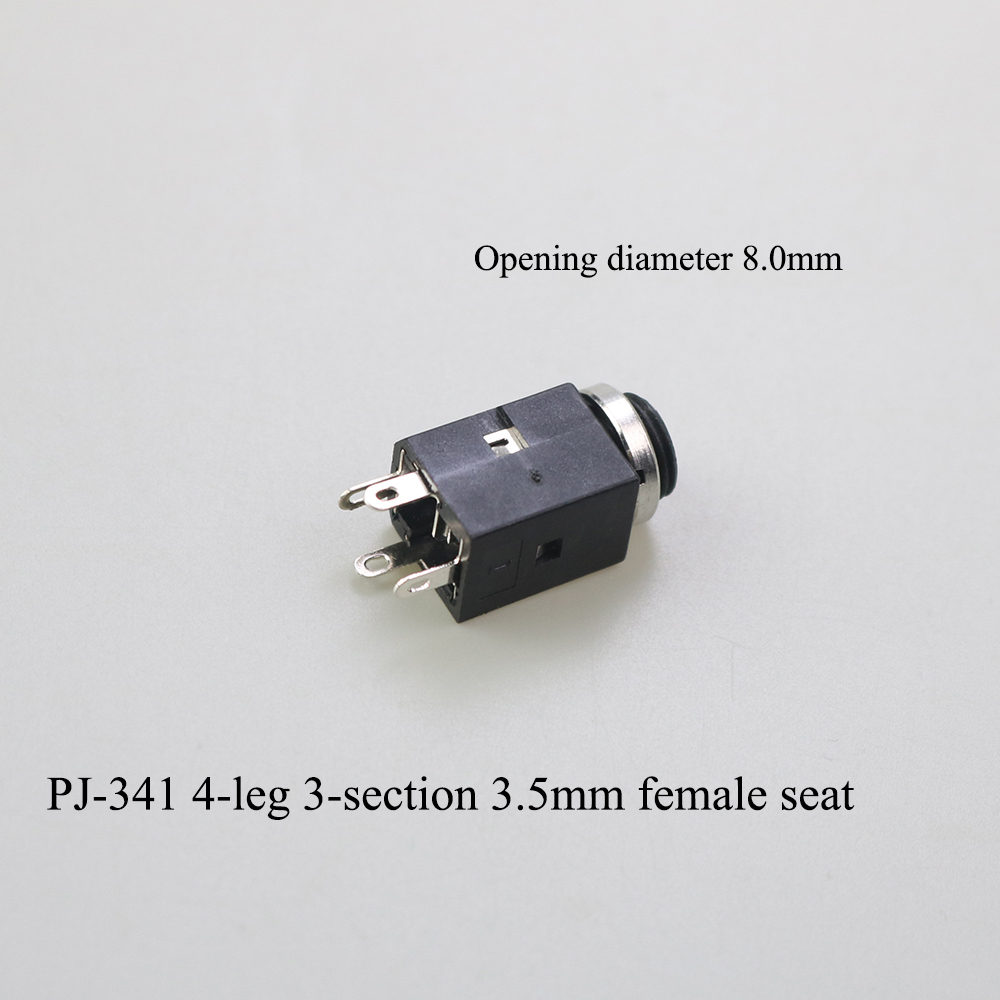 PJ-serie 3,5 mm stereo vrouwelijke aansluiting met schroef 3,5 audio hoofdtelefoonaansluiting 3P verticale dubbelkanaalsconnector 392 399 3640: YELLOW