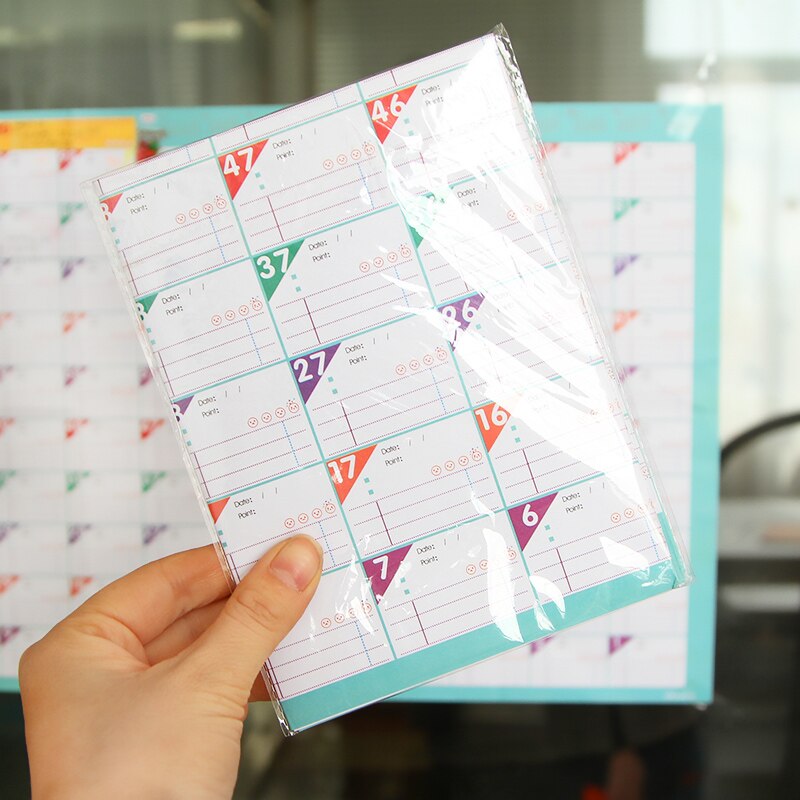 5 Pcs of 100-Day-Countdown Calendar and Planer and Schedule for School Stationery & Office Supply