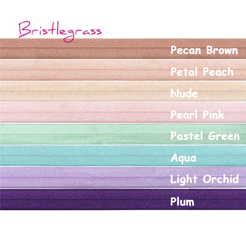 Bristlegrass 8 yard combo 3/4 " 20mm effen kleur foe vouw elastiek spandex satijnen band haarelastiek hoofdband kant trim diy naaien