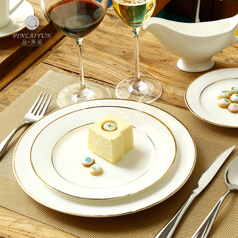 8+10 inch, real bone china dinner plate set, deccorative wedding plates, porcelain restaurant dishes tableware, borden servies