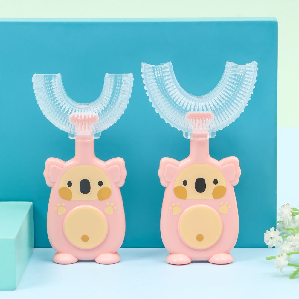 Kinderen U-vorm Tandenborstel 2-12years Kinderen Tanden Oral Care Borstel Zachte Siliconen Tanden Whitening Schoonmaken Tool Borstel