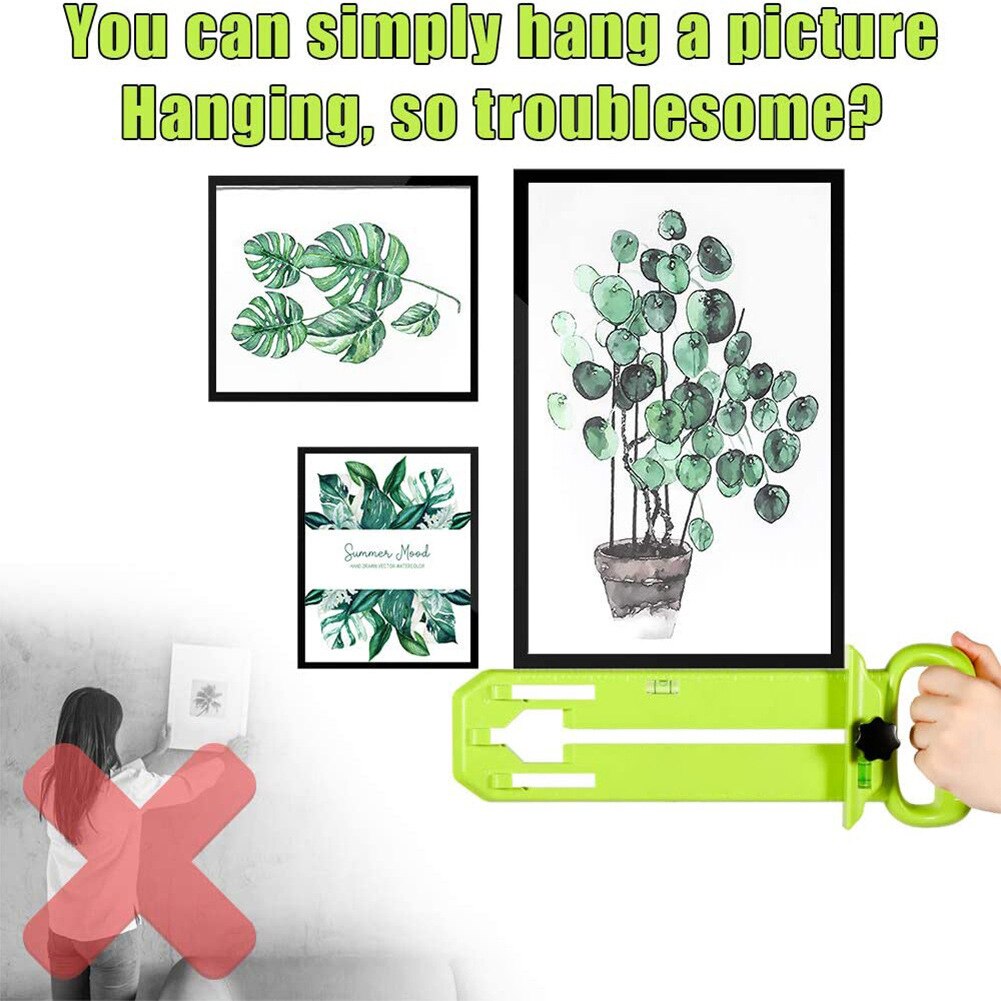 Multi-Function Pictures Frame Hanger Photo Hanging Ruler Tool With Level For Frame Bracket Wall Installation