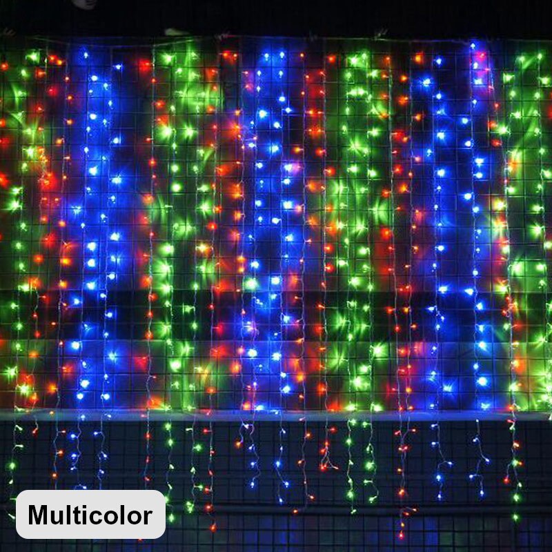Guirlande lumineuse rideau LED guirlande lumineuse 0.6m intérieur extérieur fée guirlande lumineuse maison pour fête de mariage jardin décoration de noël: Multicolor / 4x0.6m