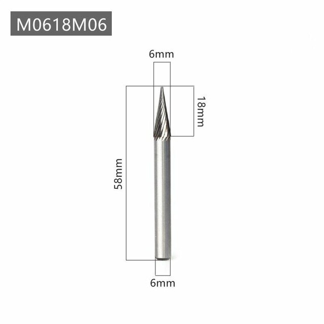 1pc 6mm Carbide Rotary Tool Burr File Single Cut Tree Wear Nail Drill Bit 1/4inch Welding Parts Cleaning Drill Bit: 6mm