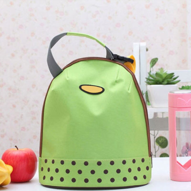 Draagbare Cooler Tote Geïsoleerde Lunch Canvas Thermische Eten Picknick Bento Lunch Zakken Bolsa Termica: green with black