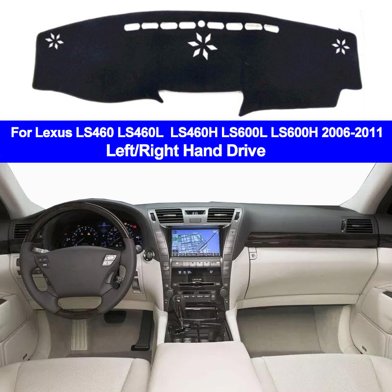 Bil auto indvendigt instrumentbræt cover dashmat pad tæppe dash 2 lag til lexus  ls460 ls460l ls600l ls460h ls600h 2006 -  lhd rhd