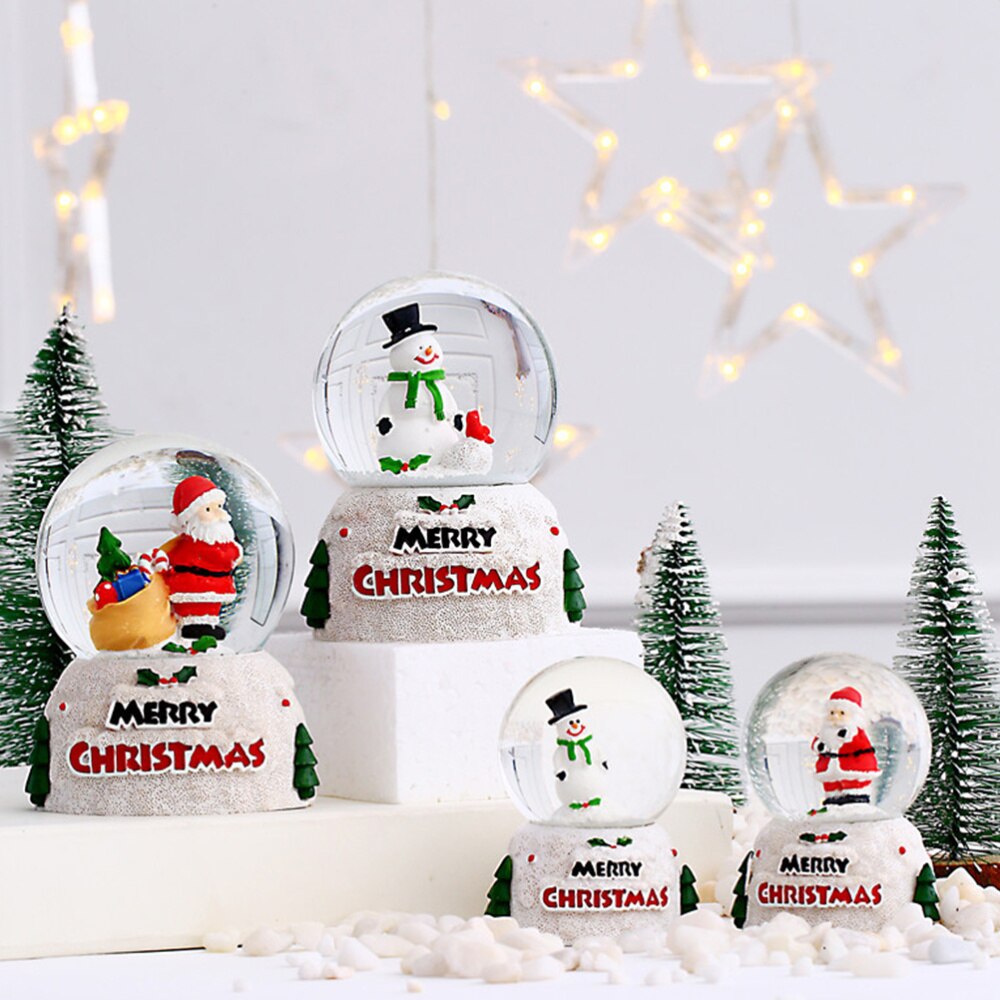 2 szt. Kreatywne świąteczne kule śniegu świecące kule kryształbyć winnym ozdoby na biurko