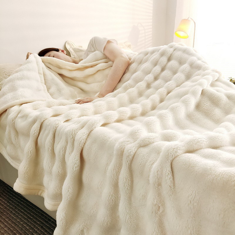Manta de piel de conejo de franela de Color sólido, funda para siesta, manta suave para sofá, funda de lana Coral para dormitorio, fabricante al por mayor: 250 x 230 cm / Verde