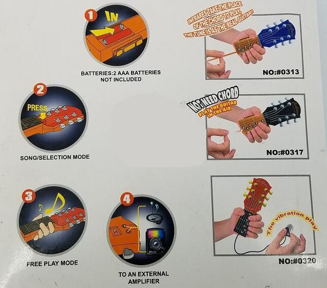 21cm infrared air plastic guitar inspire the music Children's music electronic Toy Educational Musical Instrument