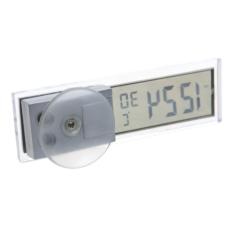 Mini termómetro Digital LCD para coche y camión, reloj con ventosa, 2 en 1