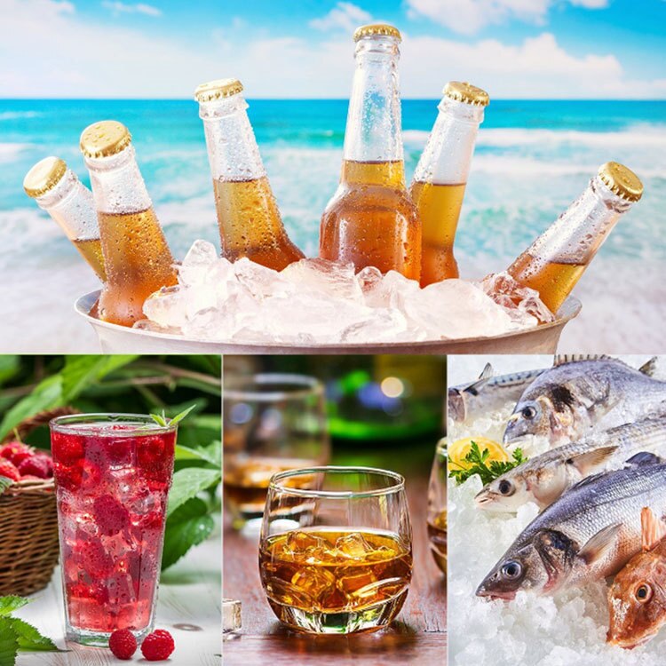 Bac à glace souple en plastique 2 pièces avec couvercle