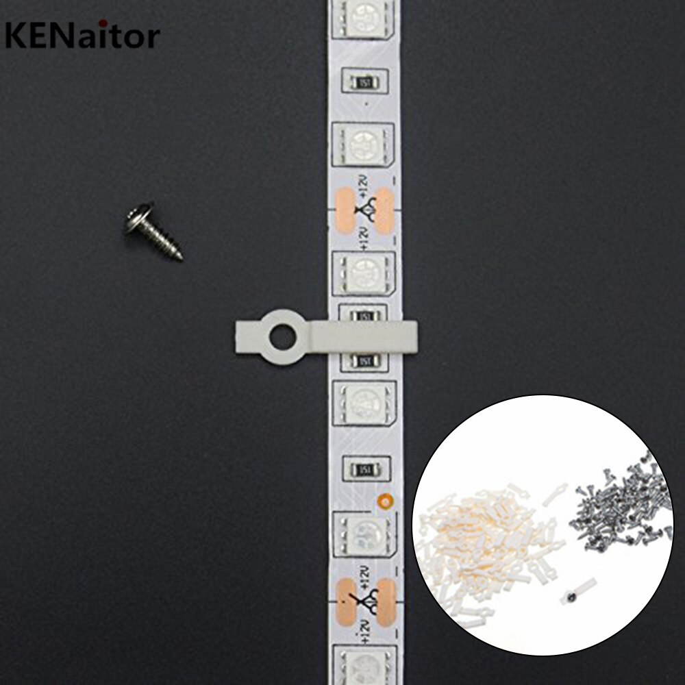 Fs 100Pcs Led Connector Silicon Clip Met Schroeven Voor 8mm10mm12mmPCB Niet-waterdichte 3528 5050 5630 Led Strip beugel Klem