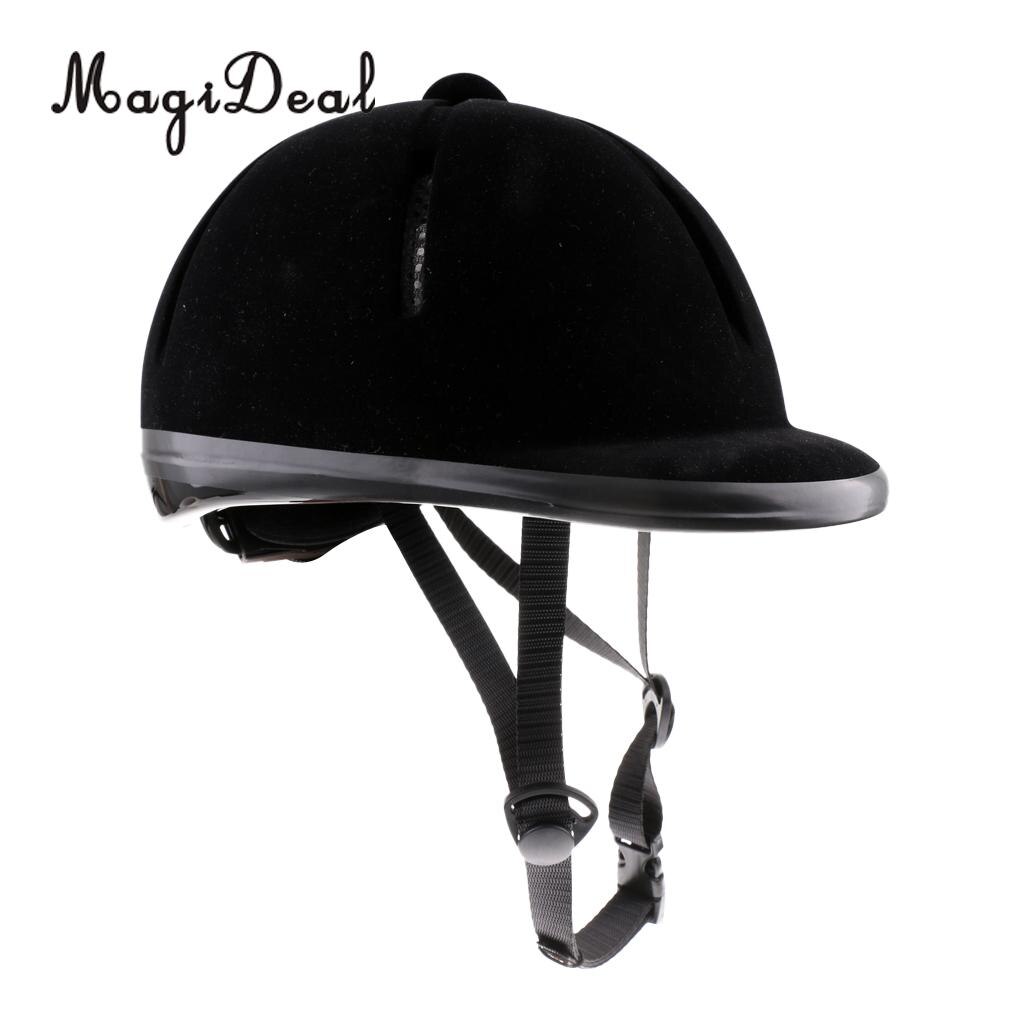 MagiDeal Adjustable Breathable Horse Riding Helmet Safety Velvet Equestrian Helmet