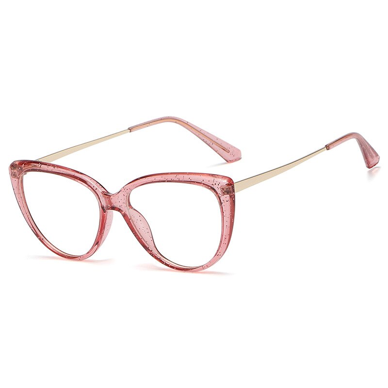 48167 Plastic Titanium Glasses Frames Cat Eye Ultralight Men Women Optical Computer Glasses: C3red