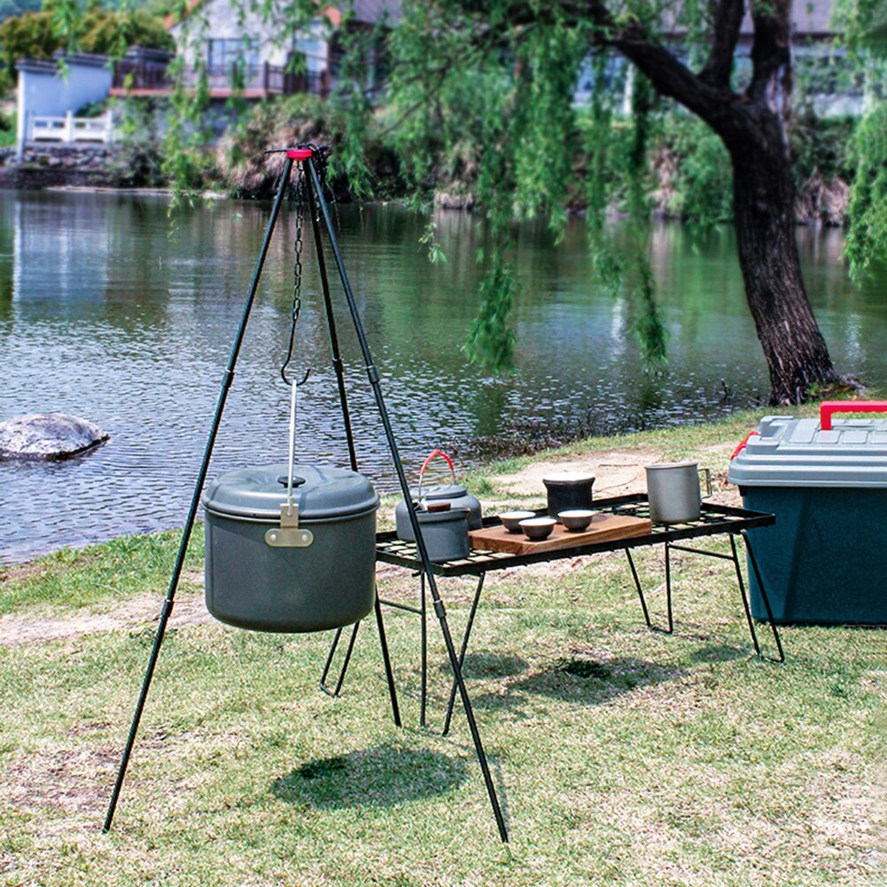 all'aperto campeggio picnic Pentolame E Utensili per Cucinare Treppiede Pentola di Cottura di Campeggio Portatile in Lega di Alluminio Appeso Multifunzione Staccabile Stufa Titolare