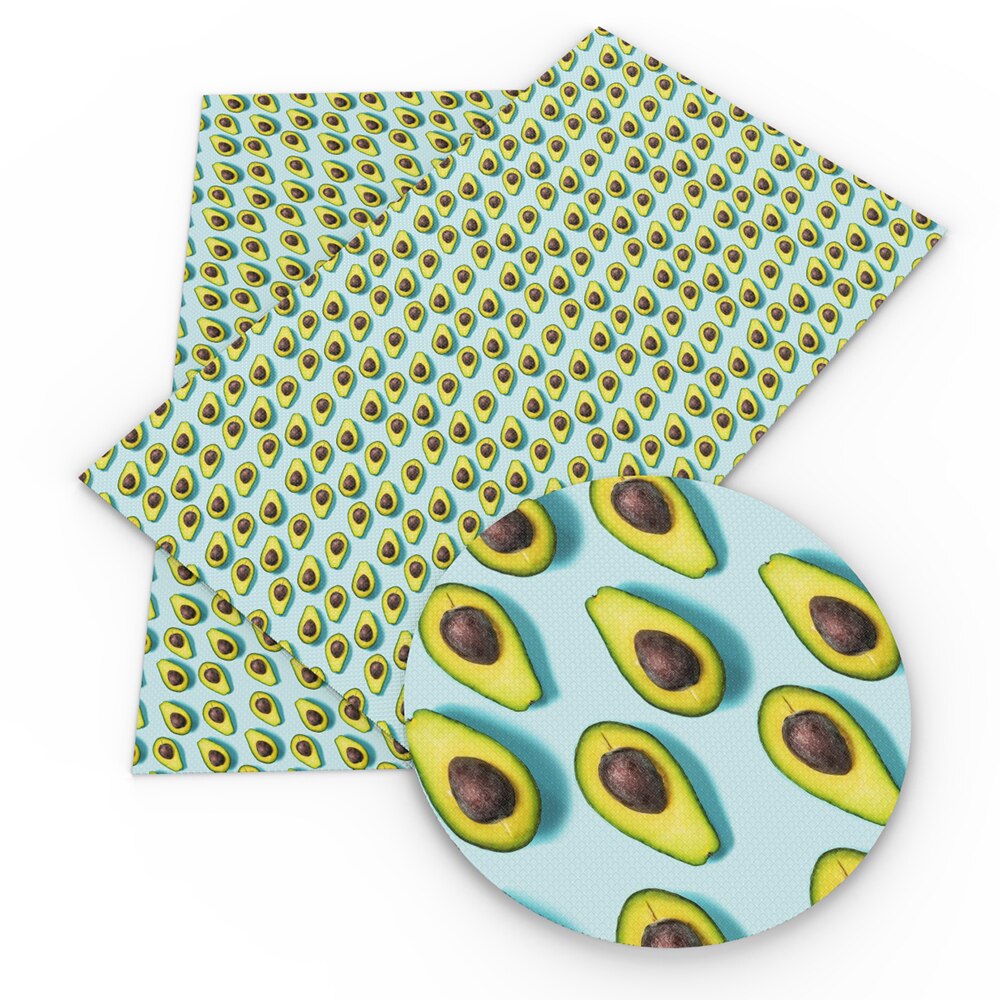 20*34cm Avocado Printed Faux Leather Fabric Sheet Vinyl Craft for Earring Bows Making,1Yc9662: 1100167001